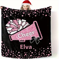 1pc Custom Cheerleader Blanket with Personalized Name, Perfect Gift for Mom, Wife, Girlfriend, Team, Mixed Colors, All-Season 3