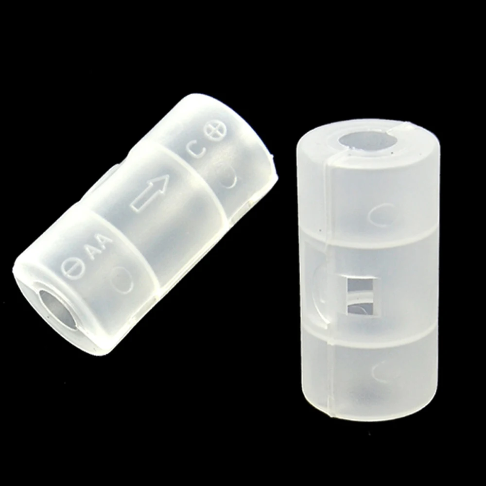Container Battery Shell AA To C Size Transparent Battery Adapter Case Battery Switcher Battery Converter Battery Conversion Box