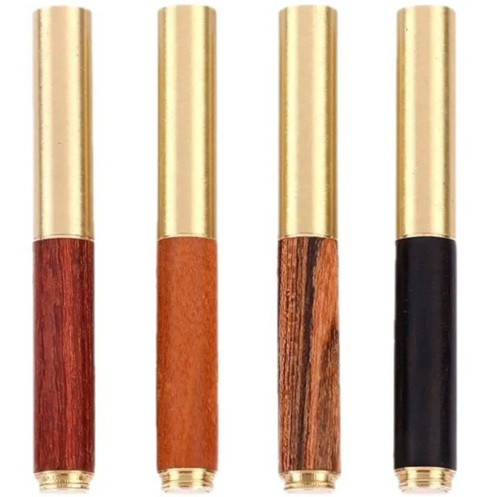 Luxury Wood&Brass Mini Fountain Pen Portable Gift Stationery Pocket Pen Vintage Ink Supplies Pen Gift
