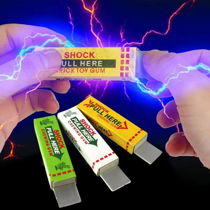 Wholesale Electric Shock Joke Chewing Gum Pull Head Shocking Toy Gift Gadget Prank Trick Gag Funny