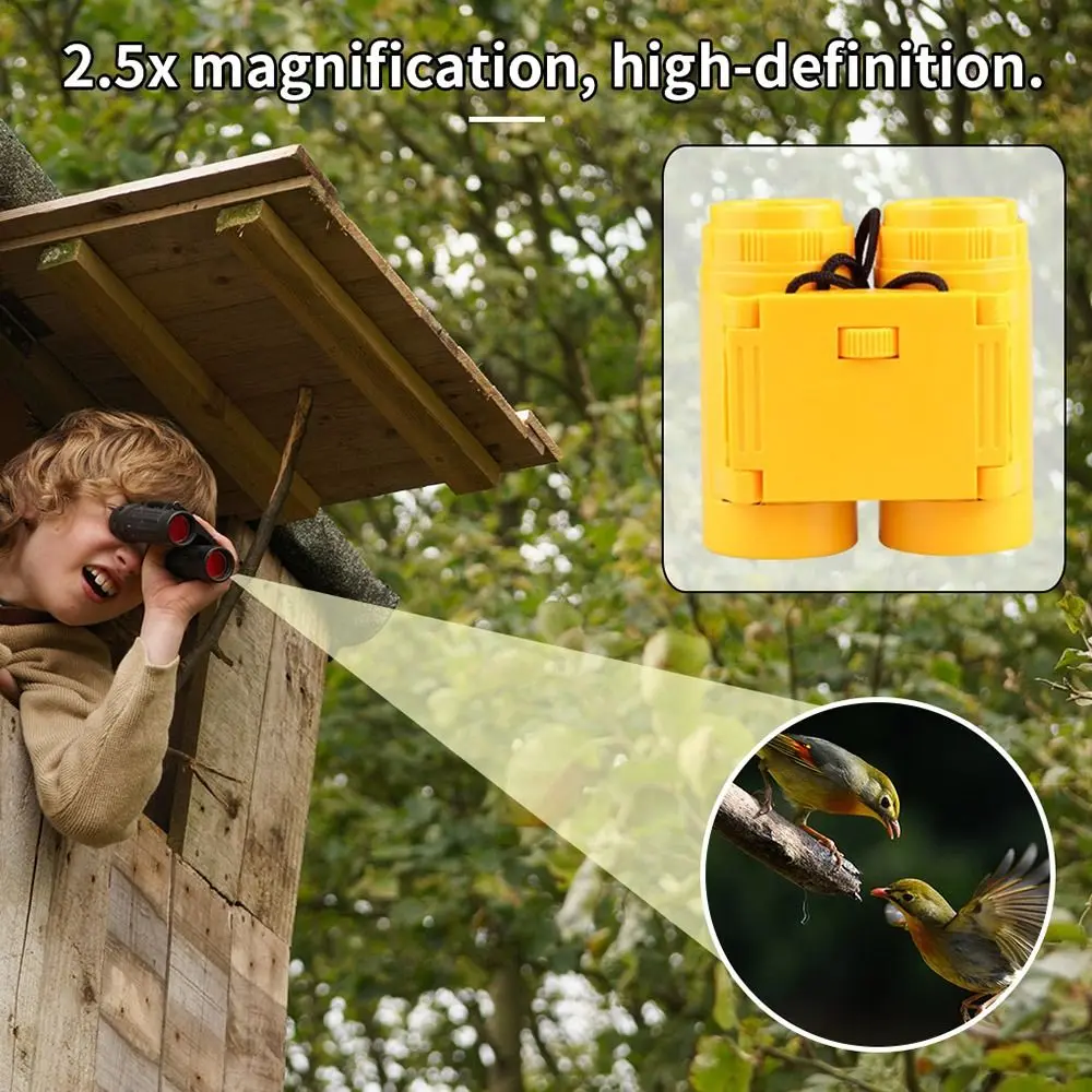 Portable Mini Pocket Bird Watching Anti-skid Gift For Kids 2.5x26 Pocket Telescope Compact Binoculars For Children