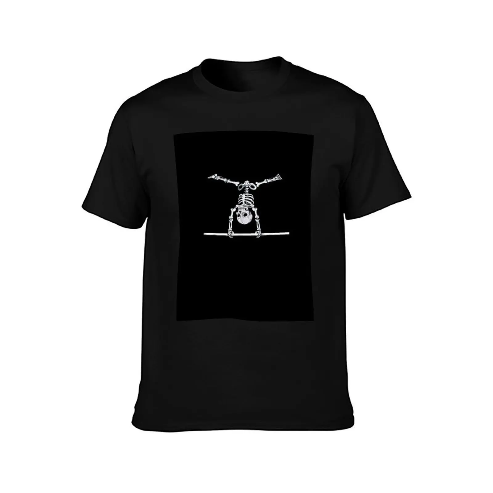 Skeleton Gymnastics Horizontal Bar Halloween T-Shirt Holiday Party for Men T-Shirt