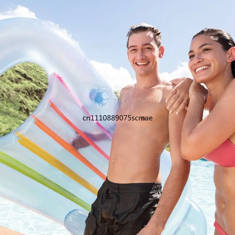 Floating drain single recliner swimming inflatable floating bed water bed outdoor beach air mattress thickened large