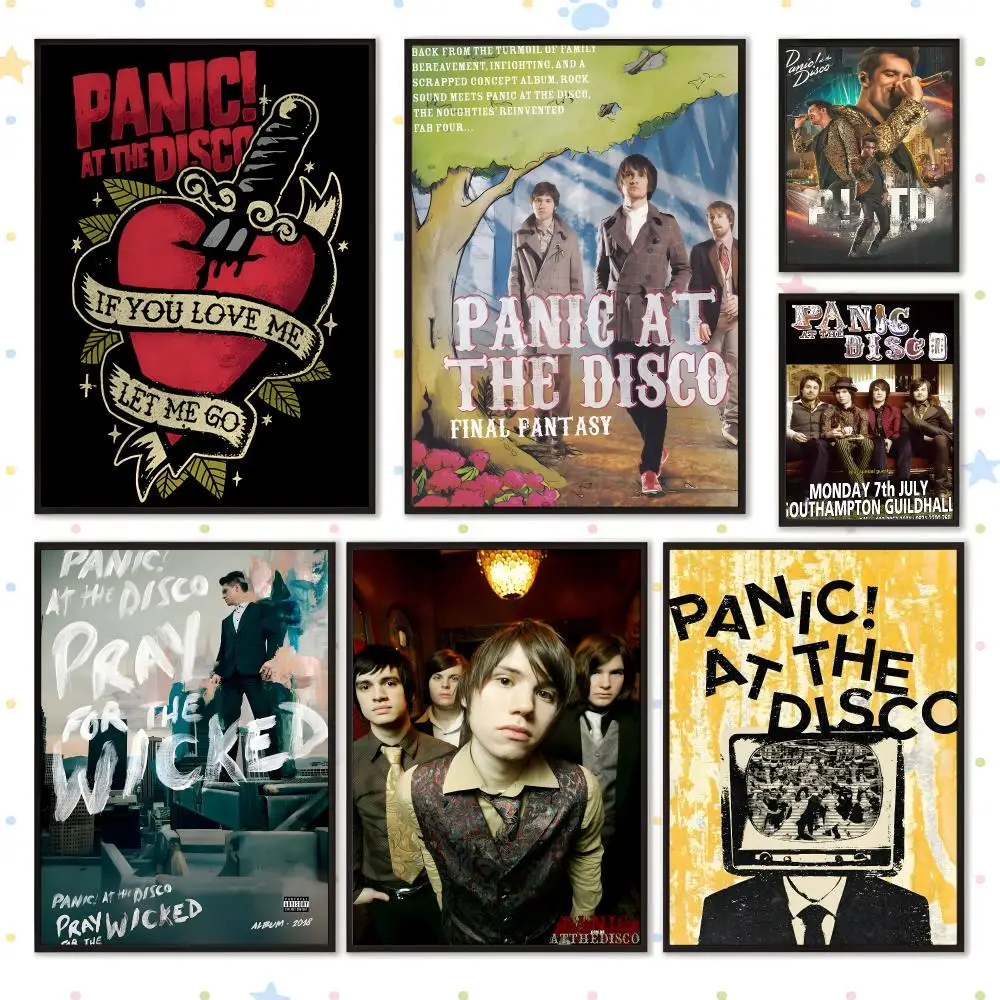 Music Band Rock Panic! at the Disco Poster HD Waterproof PP Self Adhesive Aesthetic Bedroom Dorm Gaming Room Home Decor Gift