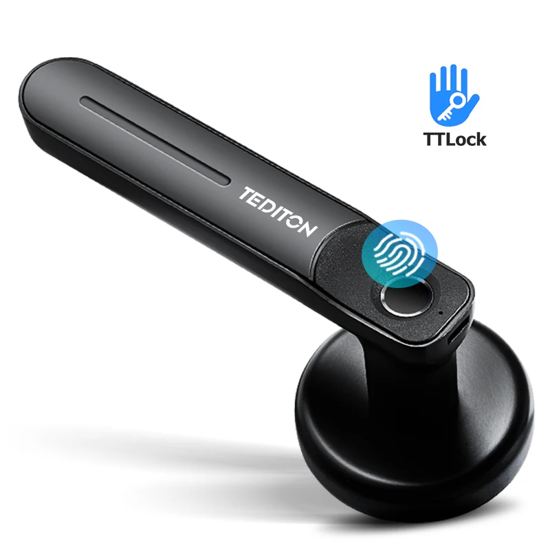 

Simplified Lever Keyless Magnetic Fingerprint Door Handle Lock With Key