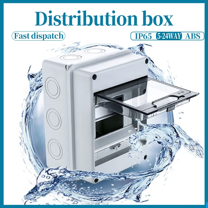 IP65 Mcb Breaker Box Distribution Protection Box ABS Power Supply Electronic Din Rail Enclosure for Circuit Breaker on The Wall