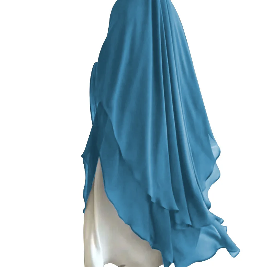 Eid Women Hijab Double Layered Headscarf Muslim Turbans Breathable Islamic Dubai Scarves Turban Hijabs Arab Ladies Ramadan