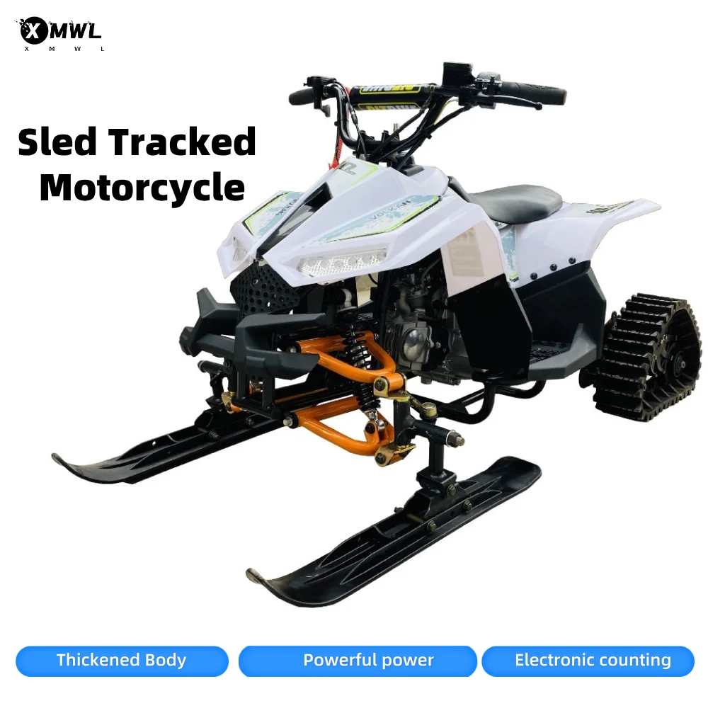 

Outdoor Winter Snowmobile Children Beach Buggy Electric 500W Sled Tracked Motorcycle Skiing Off-road Motorcycle for Winter Game