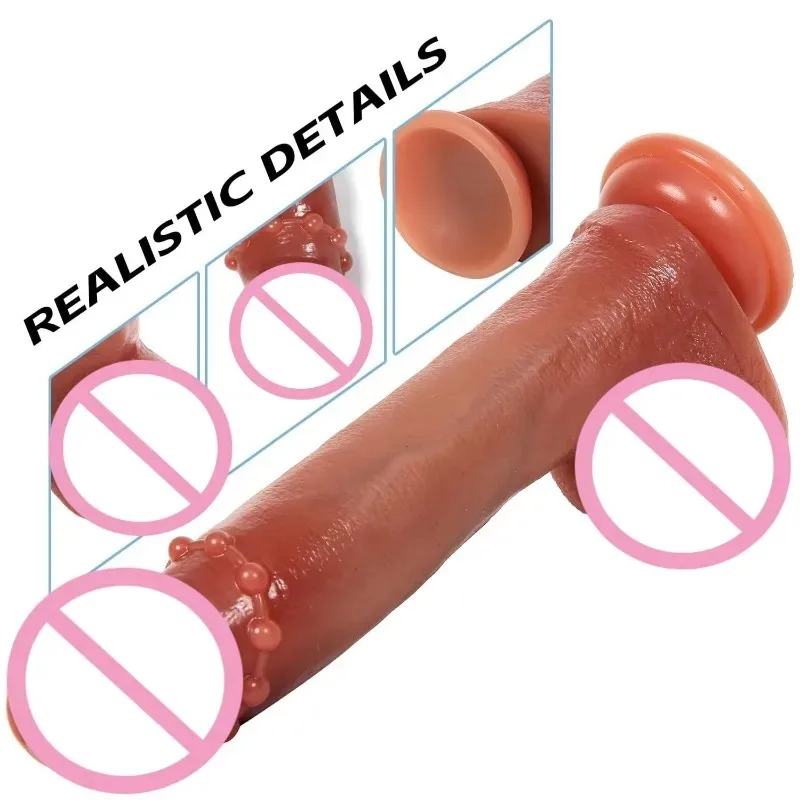 ดิ๊กโดแบบสวมใส่พร้อมถ้วยดูดสั่นสะเทือน กระแทก สวิง ความร้อน สั่นสะเทือน ซิลิโคน กระตุ้นอวัยวะเพศหญิง ของเล่นทางเพศสำหรับผู้หญิง ﻿ 18+