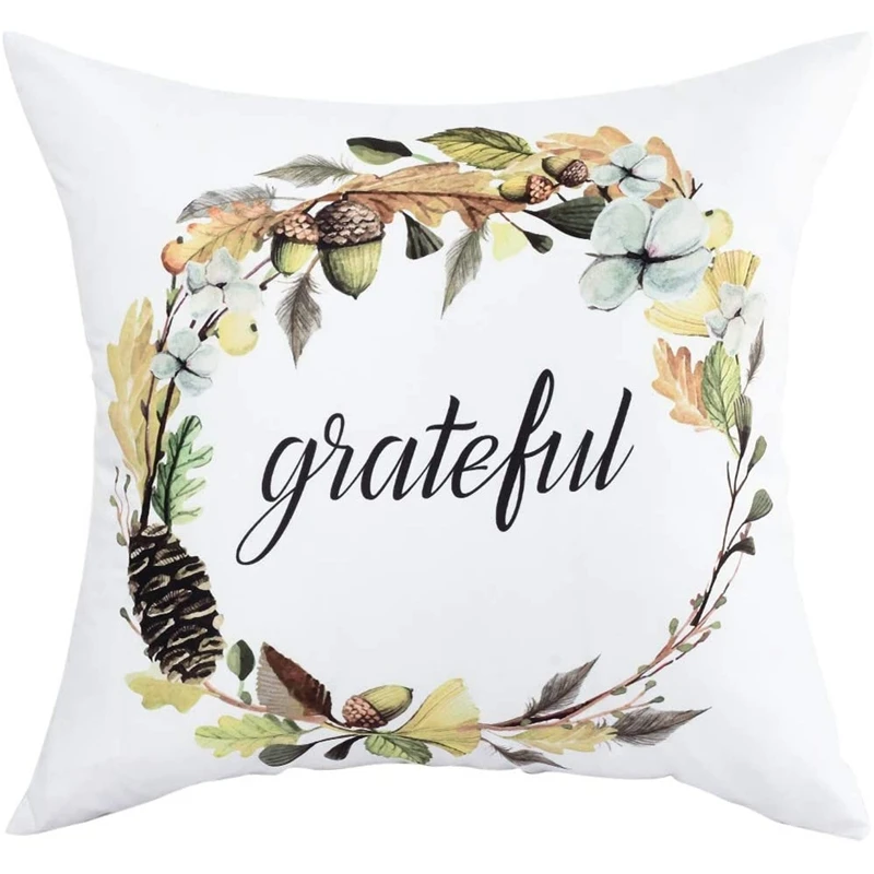 J1UL1N Autumn Decorations Pumpkin Throw Pillow Cover Cushion Couch Cover Pillow Cases For Autumn Halloween Thanksgiving Day