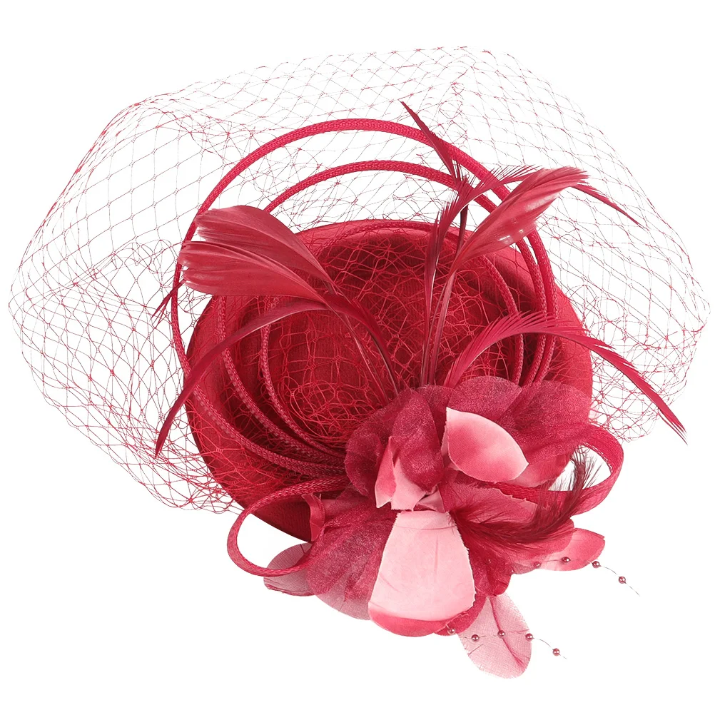 

Bride Hair Clip Women Fascinator Headband Wedding Bridal Accessories Elegant Tea Party Hat Costume Hair for Halloween