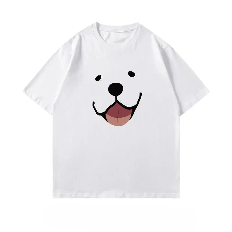 2026 Dog Like Smile  Printed Personalized Short Sleeved Summer New Men's and Women's Fashion Casual Round Neck T-shirt Tee Tops
