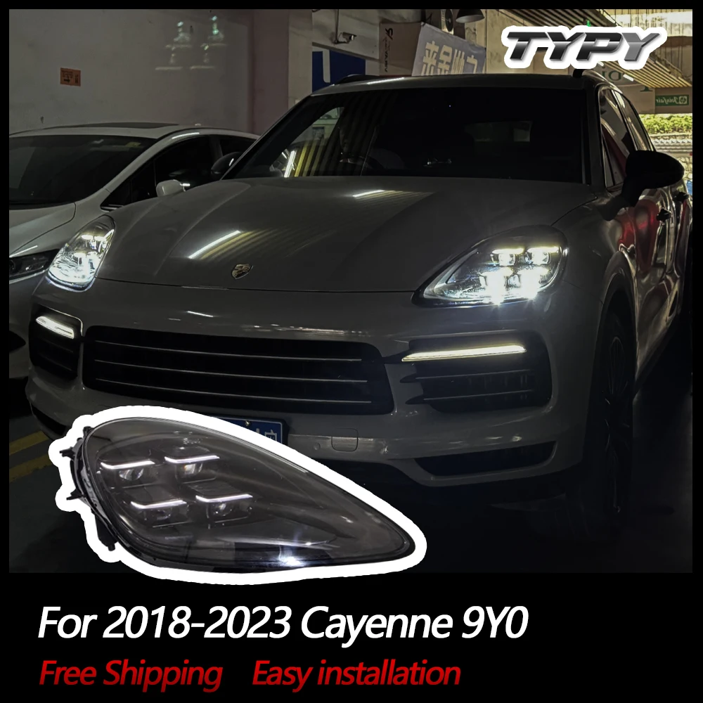 TYPY Car Headlights For Porsche Cayenne 9Y0 Headlamps 2018-2023 Car Lamps Upgrade 2024 Style Plug and Play