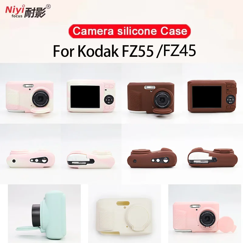 FZ55 Camera Silicone Case for Kodak PIXPRO FZ55 FZ45 Camera Case Body Protector Lightweight Anti-Fall with Lens Protector Cap