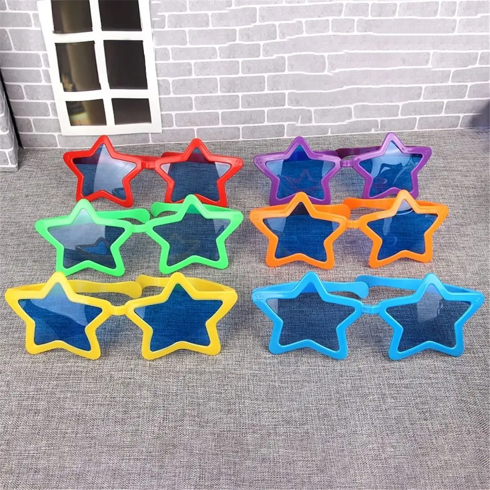 Trendy Halloween Carnivals Big Pentagram Glasses Novelty Bar Dance Party Funny Glasses Colorful Costume Glasses for Adults