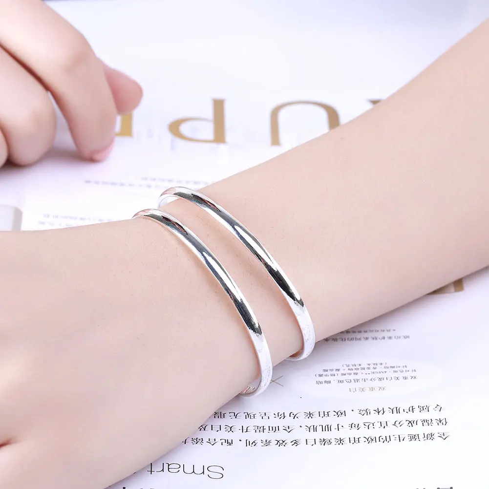 New 925 Sterling Silver Charms Double Line Bangle For Man Women Adjustable Bracelets Fashion Designer Party Wedding Jewelry Gift