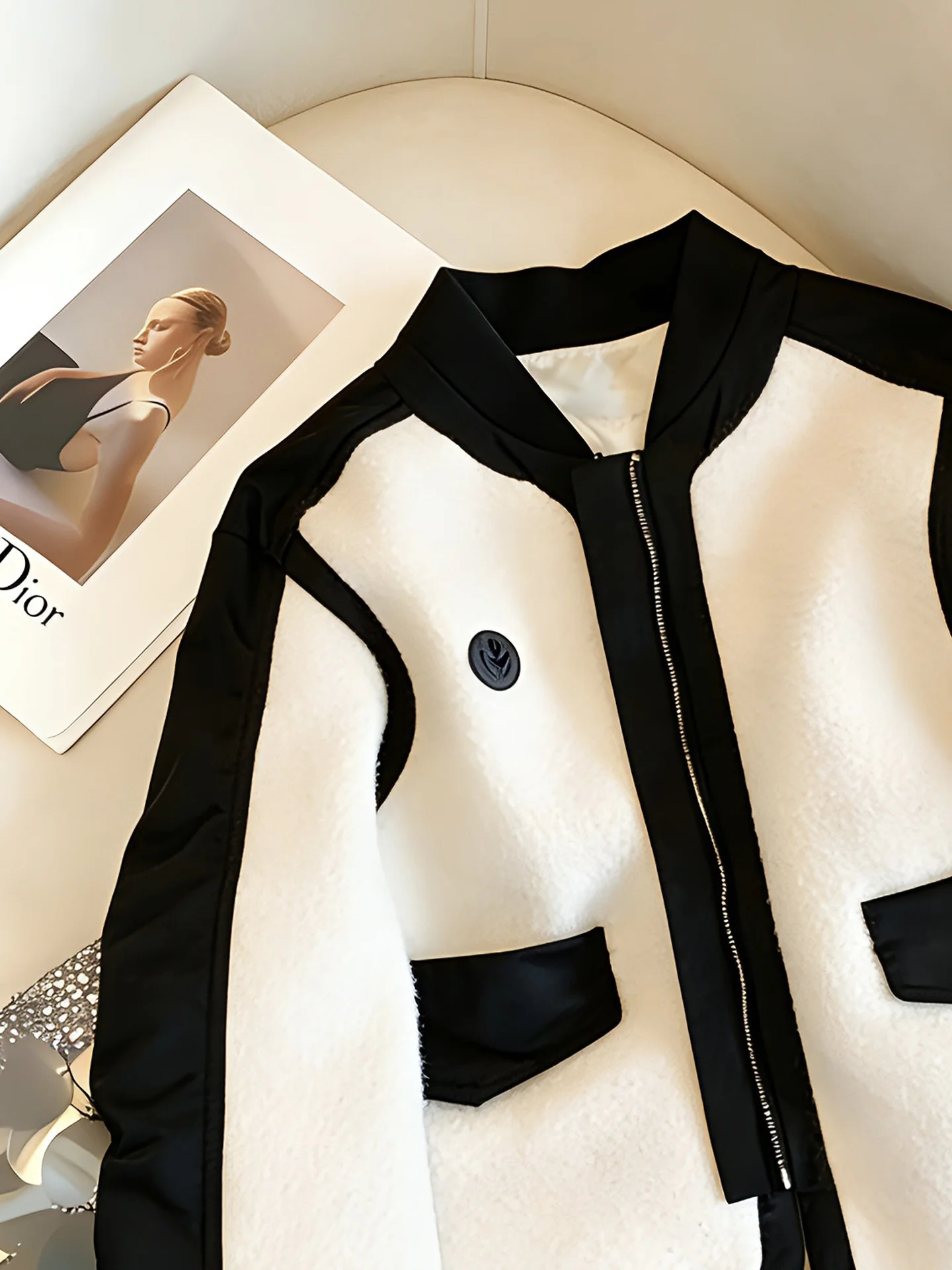 ファイオナブル パッチワーク ラムファー襟 コットンジャケット 男女兼用 秋冬 暖かい スタンドカラー オールマッチトップ 韓国風