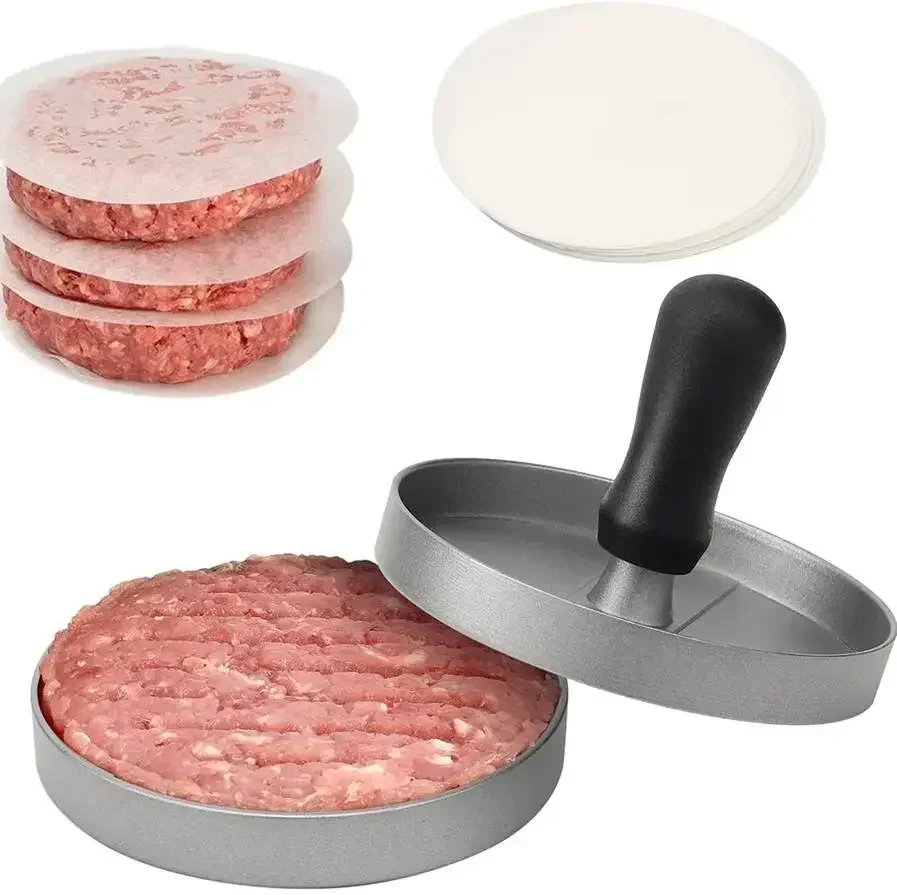 12CM Hamburger Maker Chopped Steak Meat Pressed Meat Mold Manual Aluminum Gadget Burger Meat Billet Maker for the Kitchen