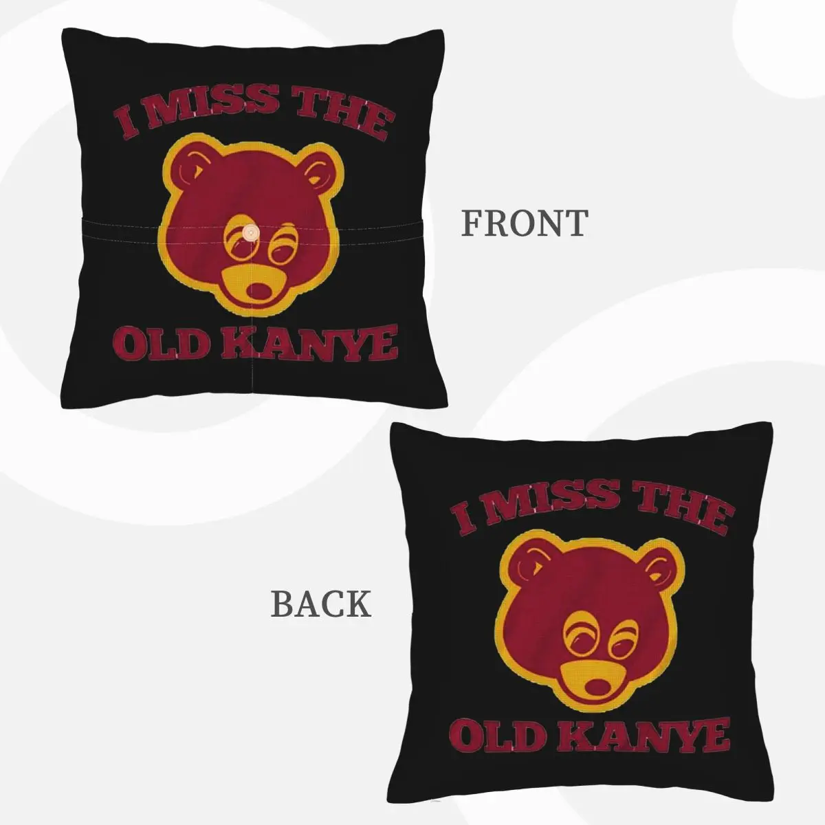 Kanye West Dropout Bear Chicago Vintage Graduation Pillowcase Cushion Cover Polyester Decor Bed Home Comfort Throw Pillow