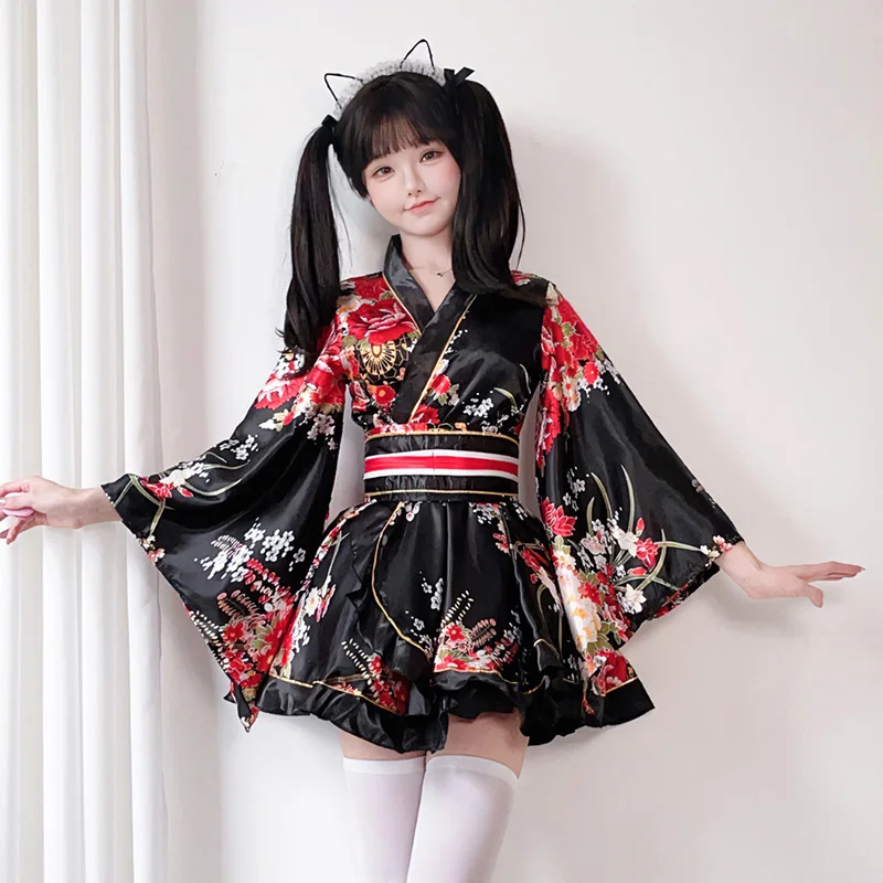 

Japanese Suit Dance Kimono Robe Fancy Dresses Cosplay Costumes Held Halloween Carnival Dress Up Party Women Sakura Clothes