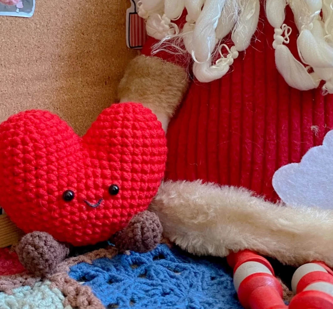 DIY اليدوية الحب دمية الكروشيه هلام دمية قلادة الصوف الحياكة المواد حزمة الكروشيه هدية الحلي