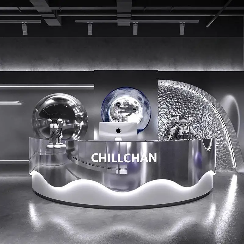 Meja Resepsionis Butik, Meja Resepsionis Klinik, Meja Resepsionis Bisnis Berbentuk Lengkung, Meja Resepsionis Salon Kecantikan Modern, Meja Resepsionis, Perabot