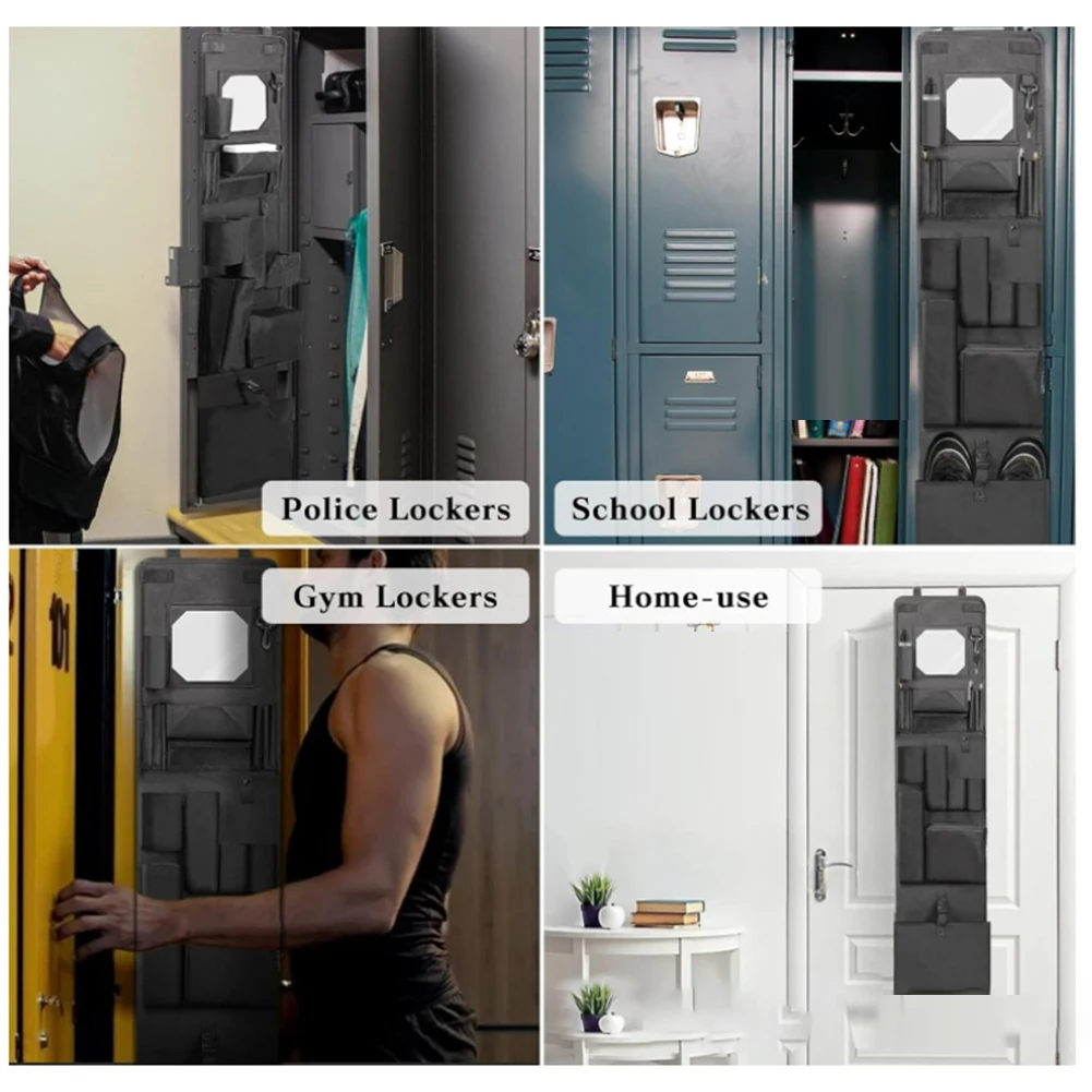 Gym Space Saver Hanging Locker Organizer Built-in Mirror Organizer Acrylic Mirror Included Perfect For Offices