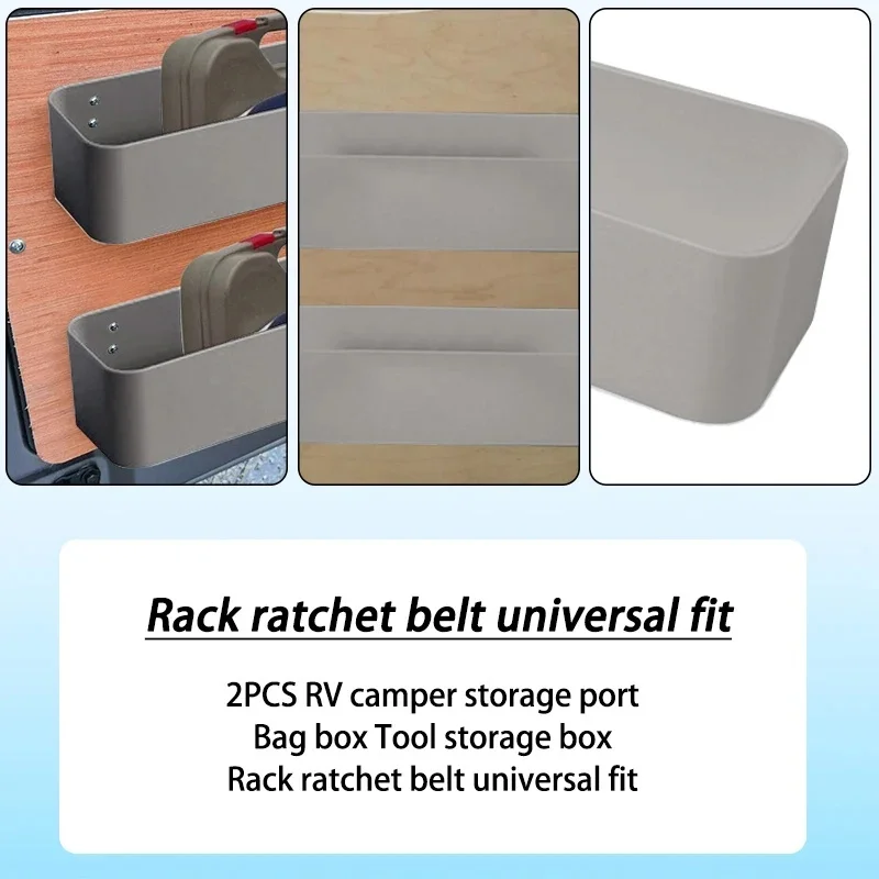 2PCS Caravan Camper Van Storage Pocket Boxes For Tool Storage Van Racking Ratchet Strap Universal Fit