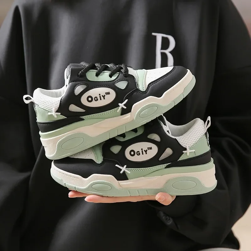 

Women Vulcanize Shoes Autumn New Fashion Casual Matching Thick Sole Shoes Lace Up Sneakers Ladies Flat Shoes Zapatos De Mujer