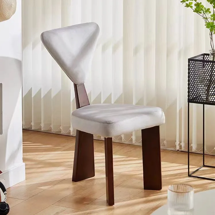 /High Quality Scandinavian Retro Home Wooden Chair Designer Solid Pine Soft Back French Makeup Revolving Usage For Kitchen Table