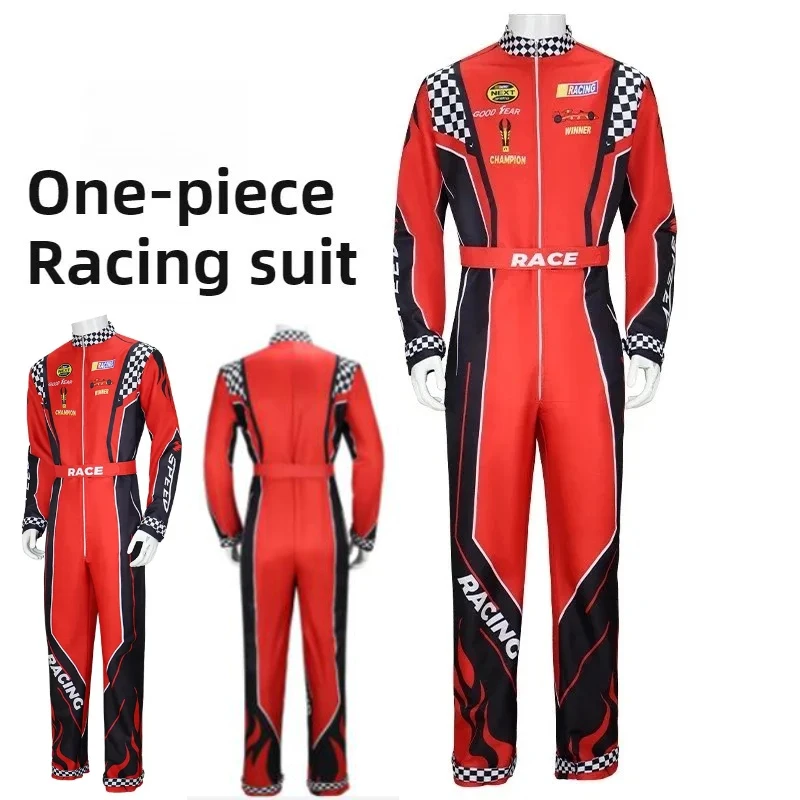 Karting Training Suit One-piece Riding Drift Racer Beach Cosplay for Children Adult Kids Racing Jumpsuit