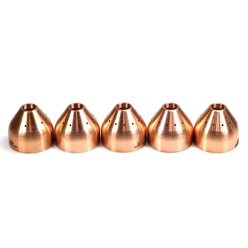 

5pcs 120977 Gouging Shield Cup For 65 85 105 Air Plasma Cutting Torch 40-100 Amps Copper Copper Plasma Cutting Shield Cap