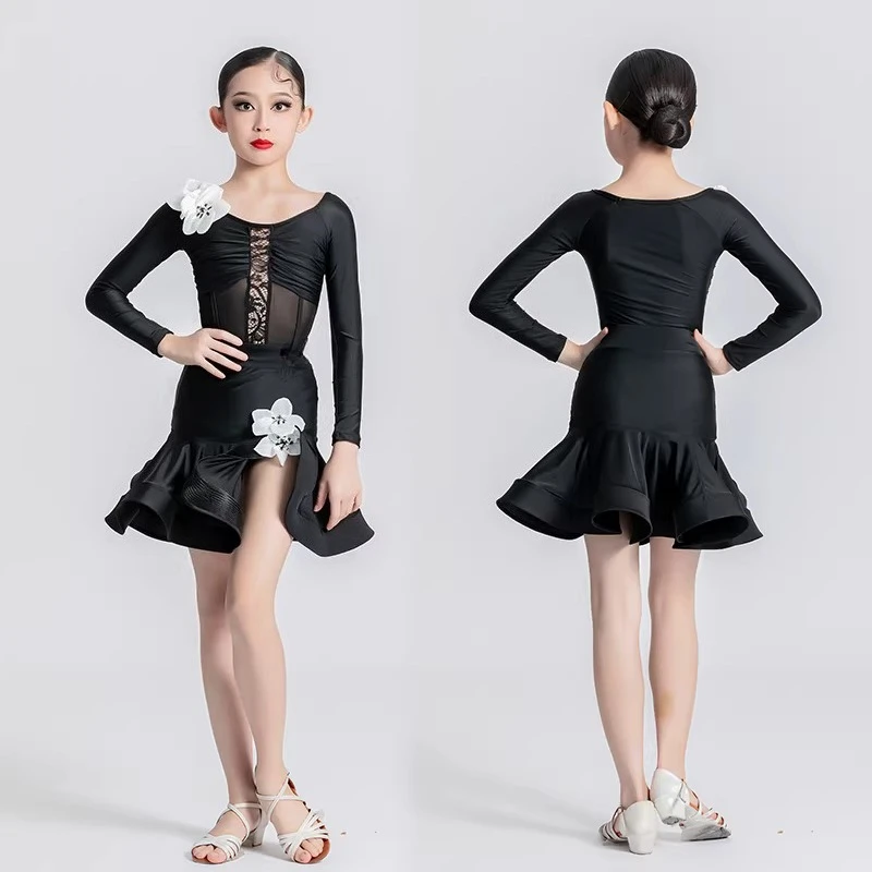 New Girl Latin Dance Skirt - Professional Competition Practice Dress Set