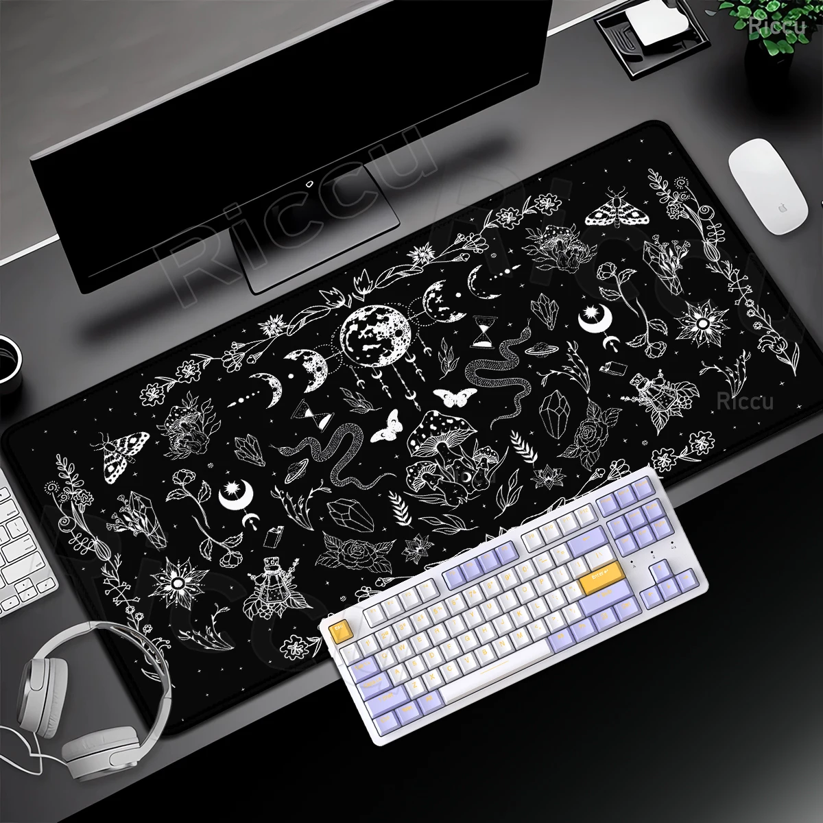 أسود التارو بطاقة مكتب حصيرة مكتب القمر ستار ماوس الوسادة الساحرة العرافة Deskmat الفطر Tablemat الجمالية كبيرة الألعاب ماوس الوسادة #3