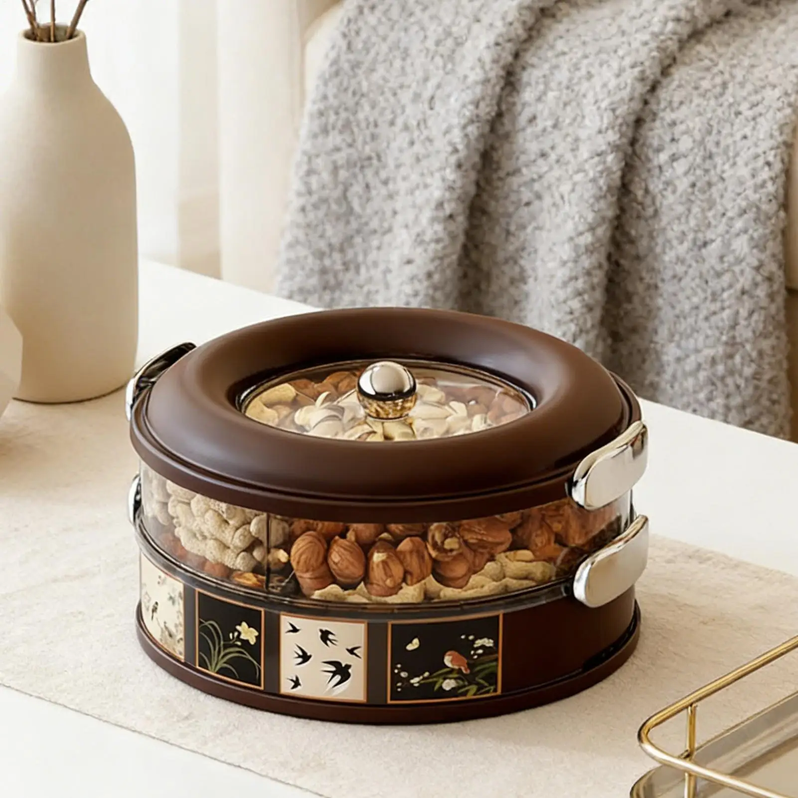 

Поднос-органайзер для еды: контейнер для закусок, овощей, фруктов, орехов, клубники, для пикника и дома