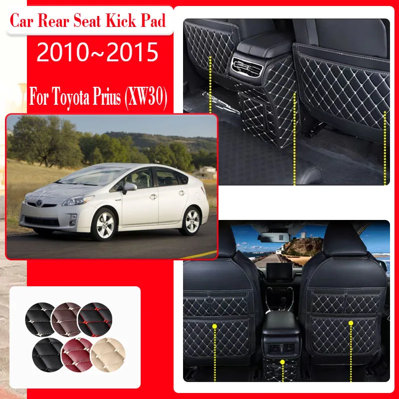 

Car Seat Kick Mats For Toyota Prius XW30 2010~2015 Anti-dirty Carpets Leather Back Covers Protector Storage Bag Auto Accessories