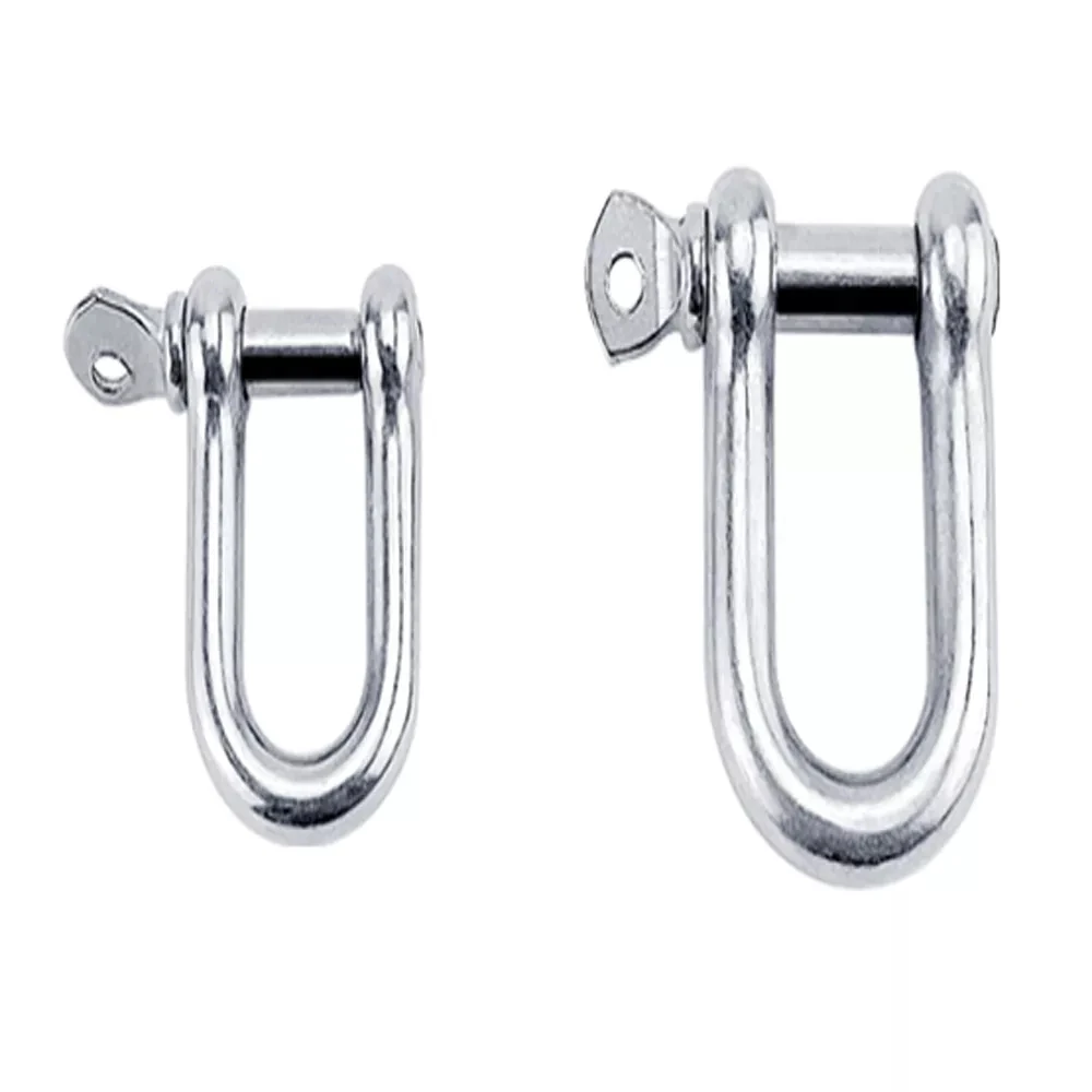 4PcStainless Steel 316 Staples Carabiner D Bow Shackle Clasp For Key Ring Keychain Hook Screw Joint Connector Buckle Boat Marine