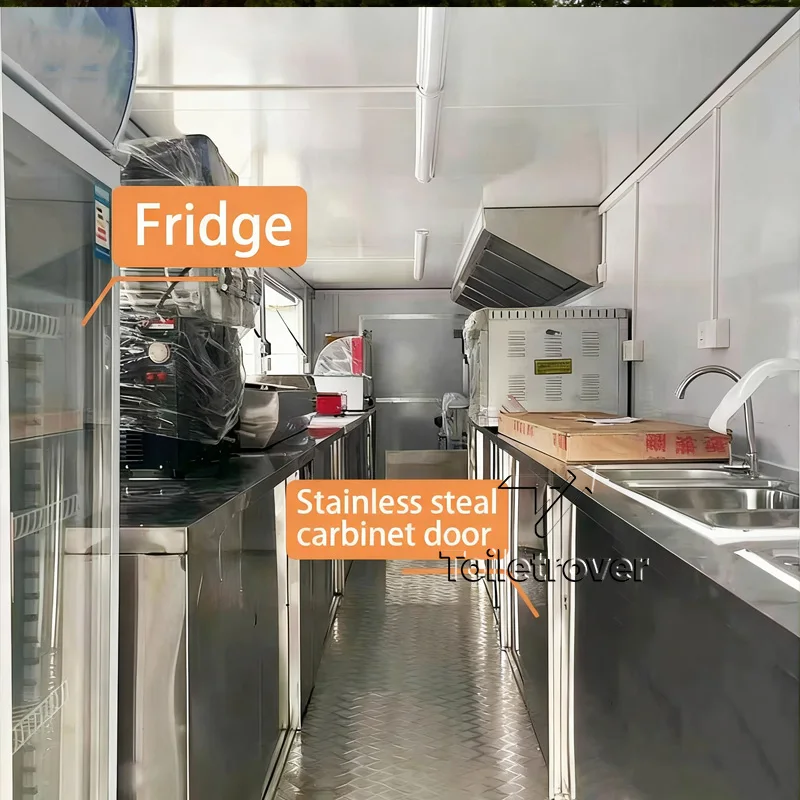 الراقية المحمولة دونر كباب شاحنة الغذاء البيتزا هوت دوج برغر الدجاج المقلي مقطورة الوجبات السريعة للبيع الولايات المتحدة الأمريكية #5