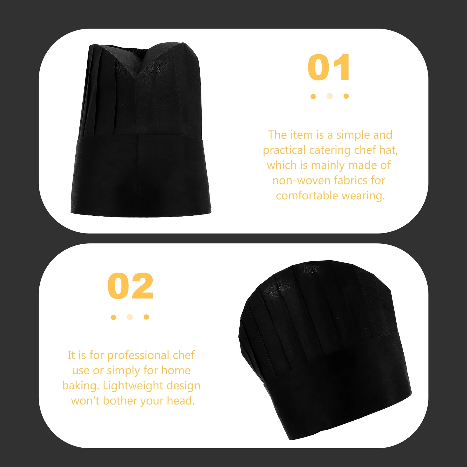 

10 Pcs Adjustable Chef Hat Non woven Breathable Disposable Restaurant Hotel Kitchen Use Cooking Working Cap for School Catering