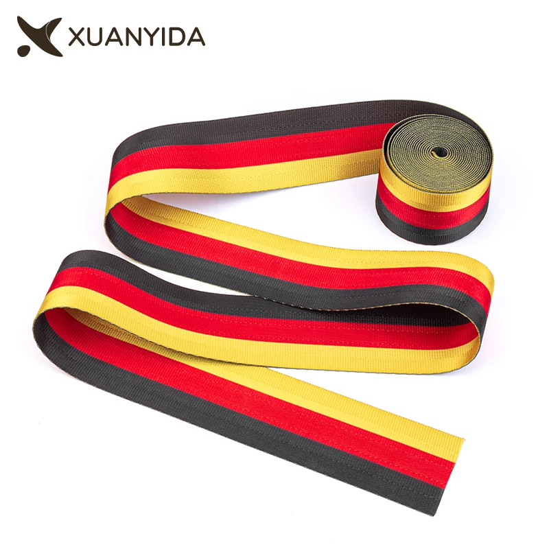 

3.6M/Roll Car Seat Belt Webbing Strap Black-Red-Yellow Germany Color Seatbelt Cars Accessories Universal Safety Belts Wholesale