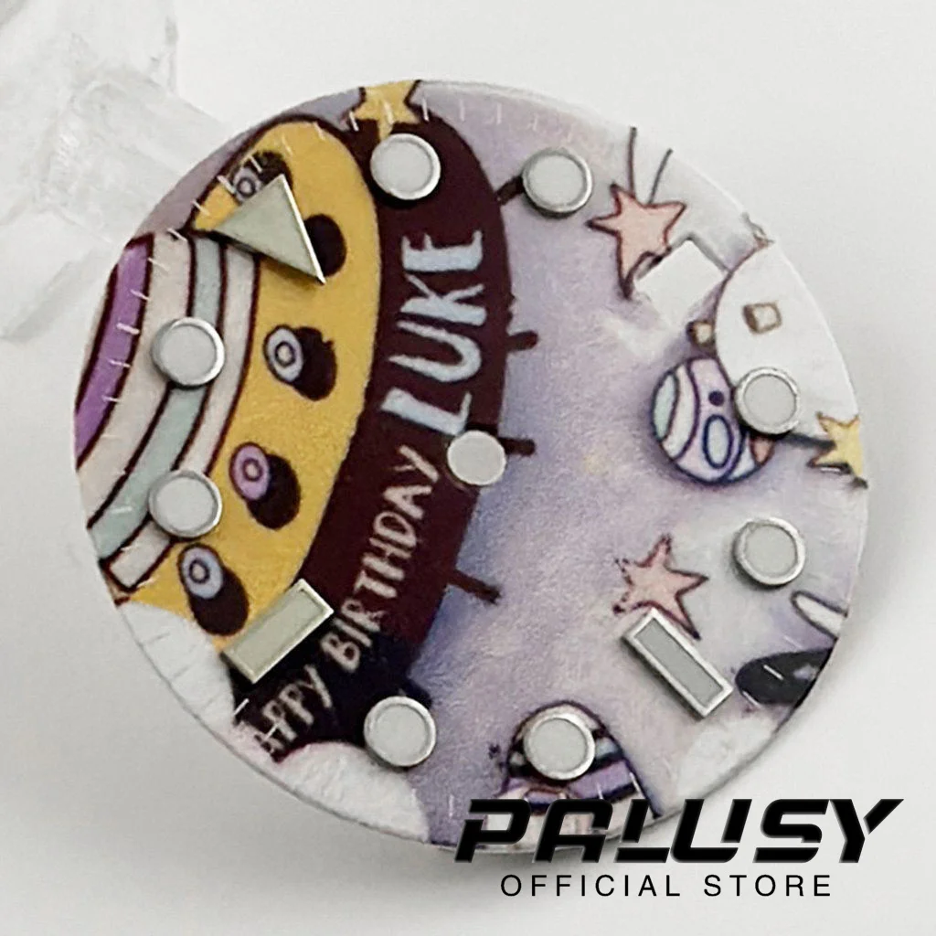 NH35 28.5MM Watch Dial Watch Modified Cartoon Spaceship Party Luminous Watch Faces for NH35/36/4R/7S Movement