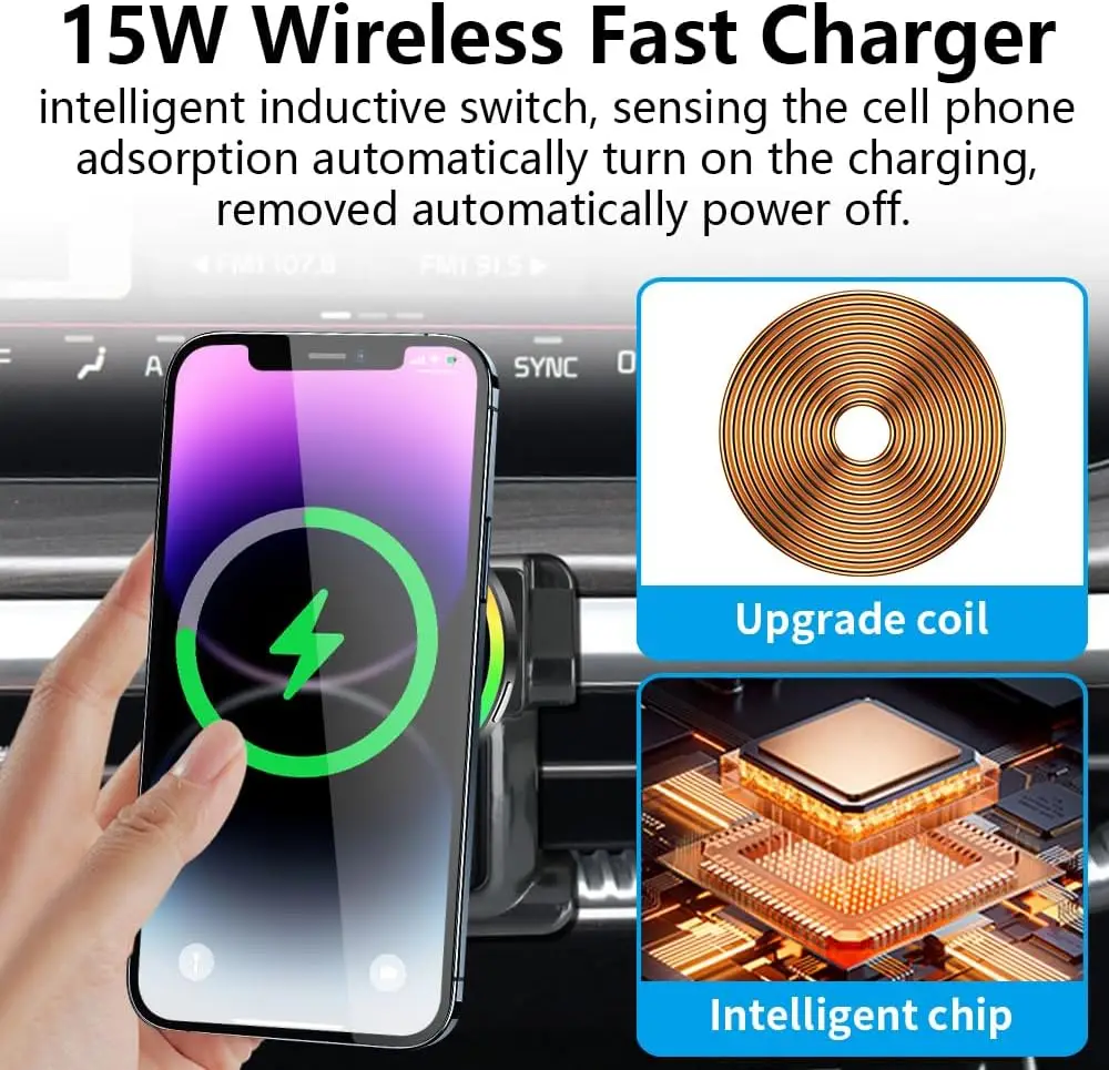 Magnetische Autotelefonhalterung für Kia K5 2021–2024 – kabelloses Ladegerät und Telefonständer