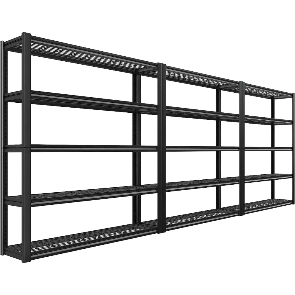 

48" W Garage Shelving Heavy Duty Load 2500LBS, 5 Tier Storage Shelves, Adjustable Metal Shelves for Warehouse, Pantry, Basement