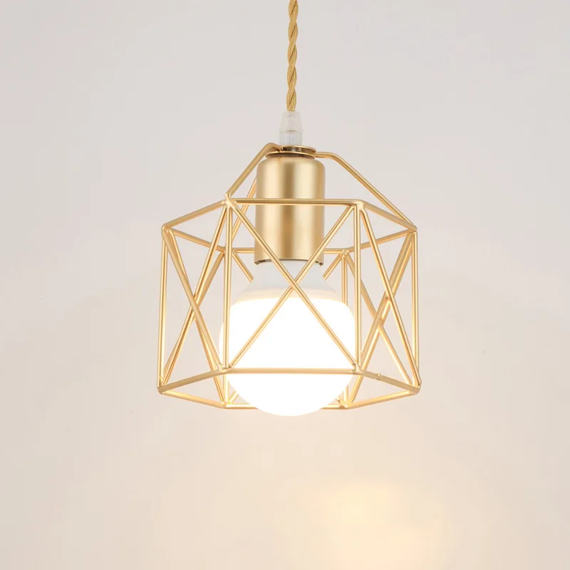 أضواء قلادة E27 مصباح معلق الحديد الجسم إضاءة داخلية بريق الممر غرفة نوم خمر لوفت قفص معدني تركيبات ضوء 110-240 فولت #1