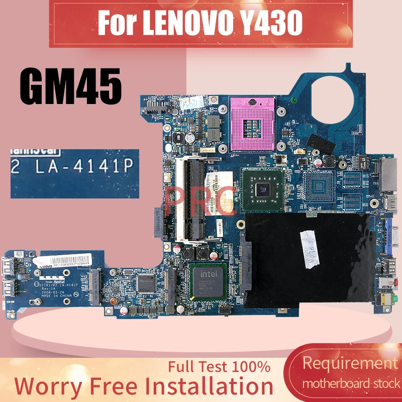 

For LENOVO Y430 Laptop Motherboard LA-4141P GM45 Notebook Mainboard