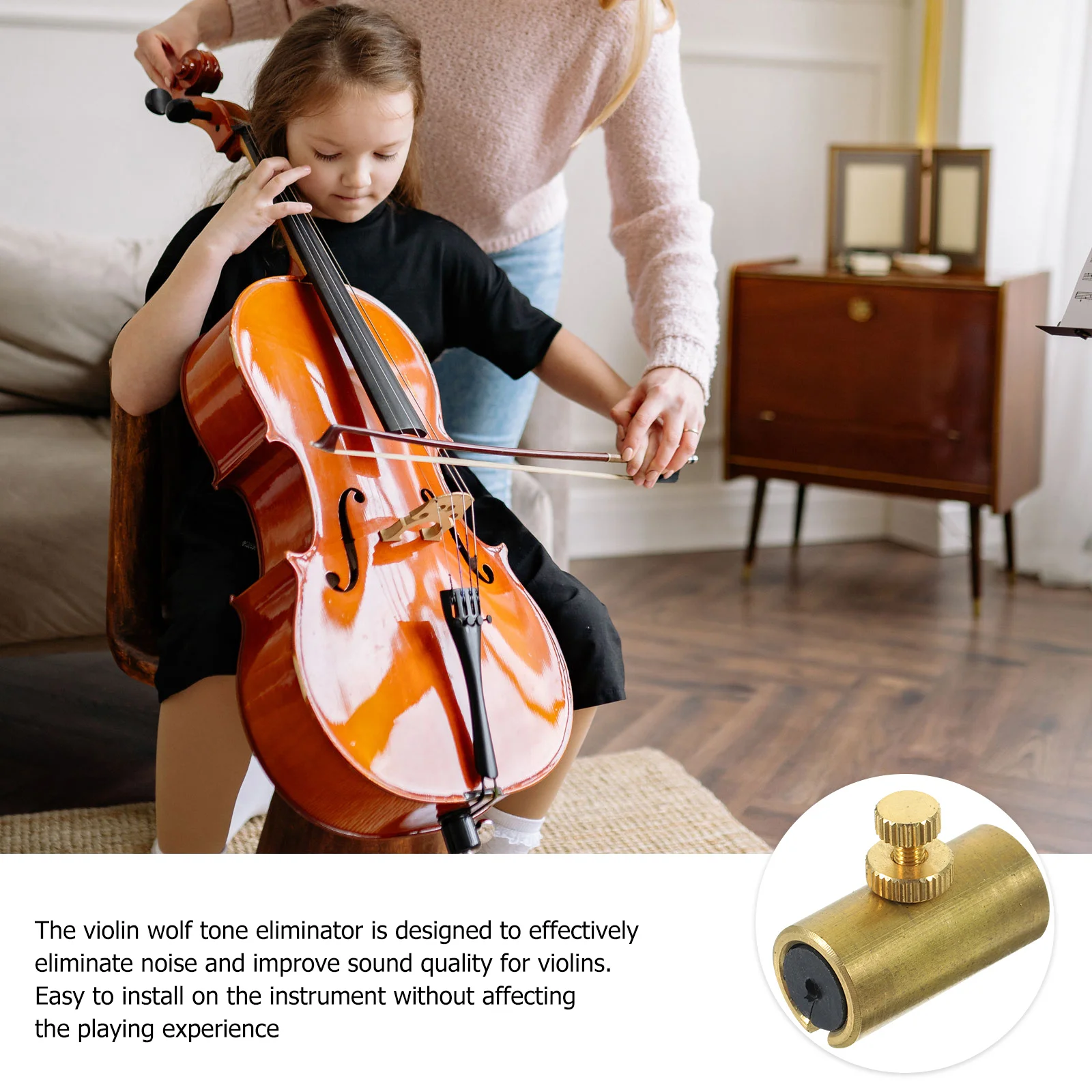 

Violin Wolf Tone Metal Mute Accessory Improve Sound Quality Portable Lightweight Violin Wolf Internment Accessories
