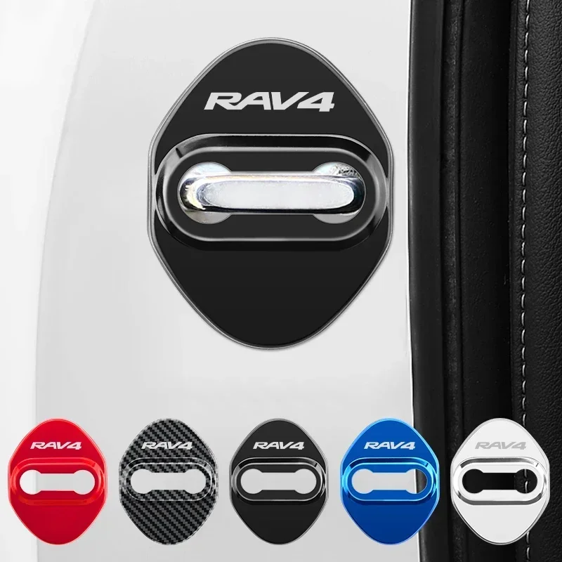 4pcs Car Styling Car Door Lock Covers For Toyota RAV4 2008-2018 2013 2017 Protective And Decoration Car Accessories Sticker