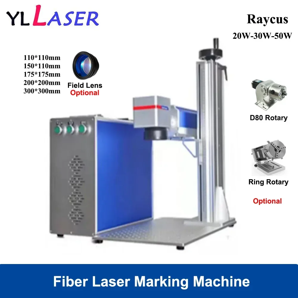 Fiber Laser Engraver Lightburn/EZCAD Marking Engraving Cutting Machine 20W 30W 50W