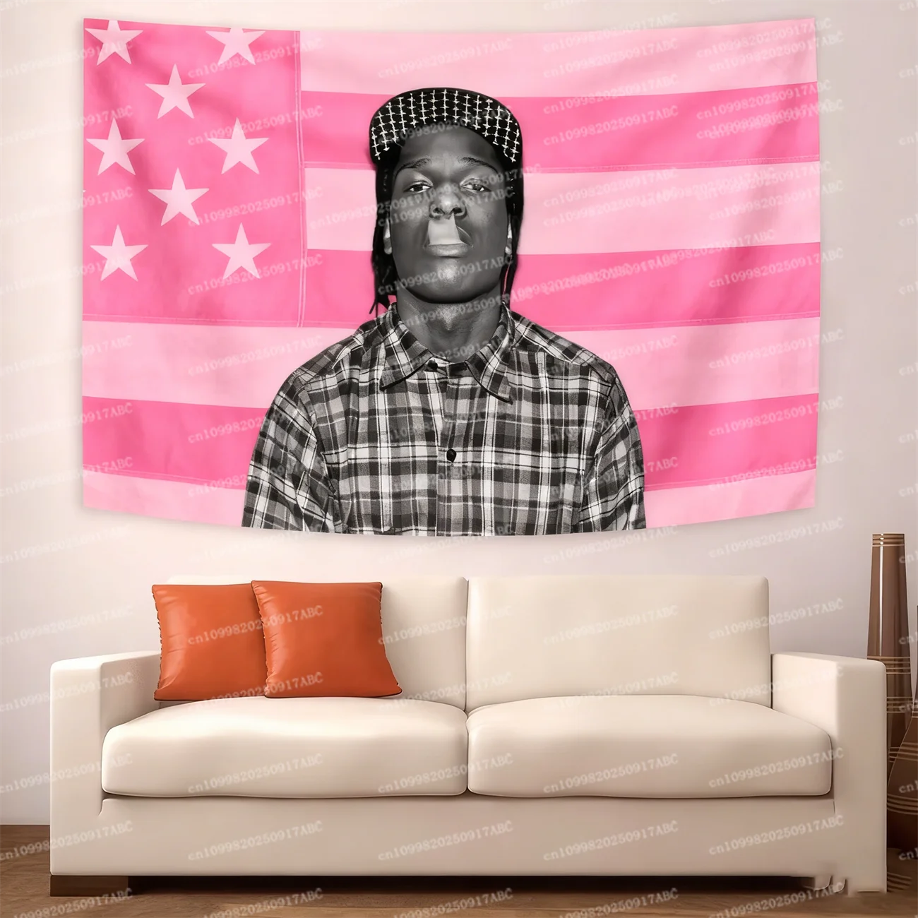 Asap Rockys Flagge Rakim Mayers Raucher Wandteppich Hängende Album Poster Dekor Meme Wandteppich Raumdekoration Ästhetisch