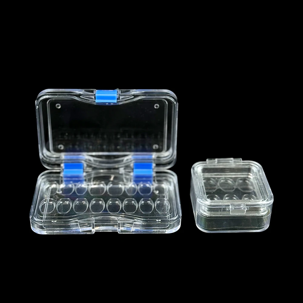 Transparent Dental Box Denture Storage Box with Film Membrane for Crown and Bridges Tooth Box With 6/16 Hole Dentistry Materials